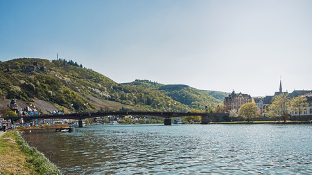 Bridge over the Moselle near Bernkastel Kuesの写真素材
