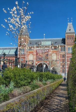 Amsterdam, Netherlands, April 10, 2016: The rear of the Rijksmuseum in Amsterdam.のeditorial素材