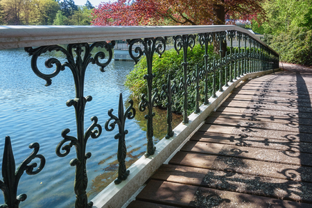Decorative bridge in The Loo park located in Apeldoorn in the Netherlandsの写真素材