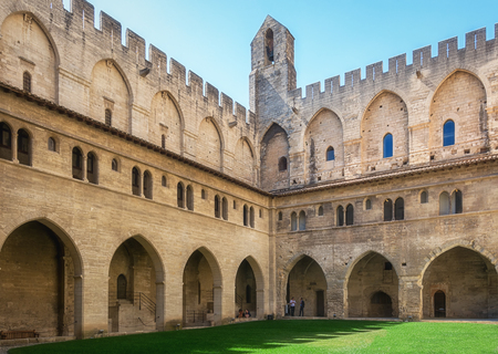 Avignon, France, September 9, 2016: Courtyard of the Papal palace in Avignonのeditorial素材