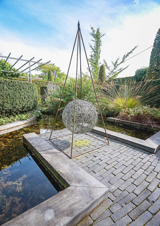 Apeltern, Netherlands, September 29, 2017: Decorative metal art element in the gardenのeditorial素材