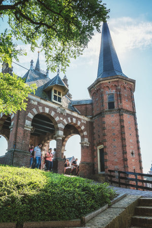 Sneek, Netherlands, 23 August 2015: De Sneeker Waterpoort is the symbol of the Frisian town of Sneek...