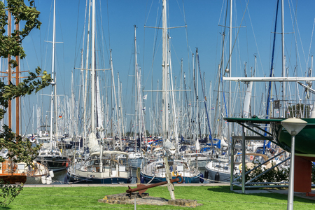 Hindeloopen, Netherlands, 23 August 2015: The marina at the Frisian town of Hindeloopen in the Netherlandsのeditorial素材