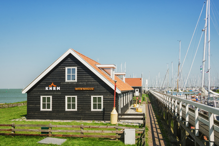 Hindeloopen, Netherlands, 23 August 2015: The marina at the Frisian town of Hindeloopen in the Netherlandsのeditorial素材