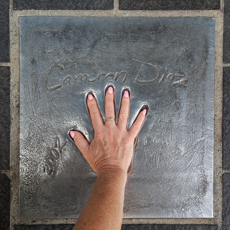 Cannes, France, September 15, 2018:  Handprint of Cameron Diaz set in 2002 during the Cannes Film Festivalのeditorial素材