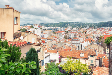 Top view of the old center of Cannes in Franceのeditorial素材