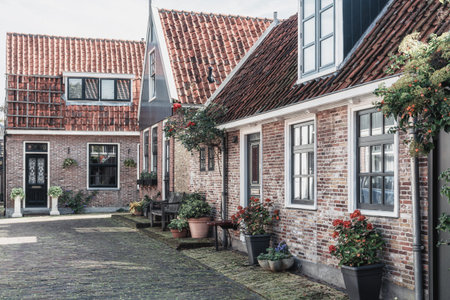 Impression of the Graaf Willemstraat in the old center of Edam in The Netherlands