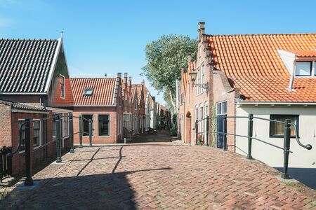 Impression of the street Doelland in the old center of Edam in The Netherlandsの写真素材