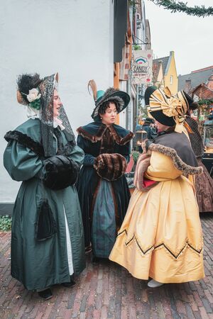 Deventer, Netherlands, December 15, 2018: Characters from the famous books of Dickens during the Dickens Festival in Deventer in The Netherlandsのeditorial素材