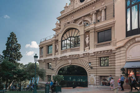 Monaco, September 14, 2018:  The shops on the Allee Francois Allee next to the Casino de Monte-Carlo in Monacoのeditorial素材