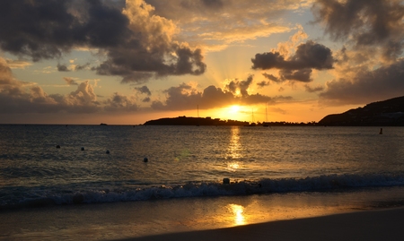 caribbean sunsetの写真素材