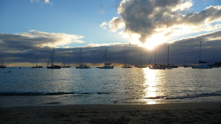 Sunset in Sint Maartenの写真素材