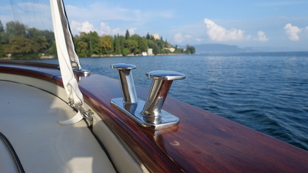 sailing over lake Garadaの写真素材