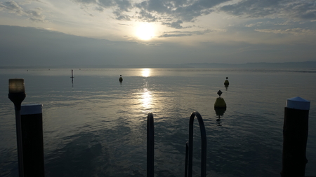 Evening on Lake Gardaの写真素材