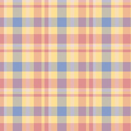 Seamless checked plaid pattern in pale colorsの写真素材