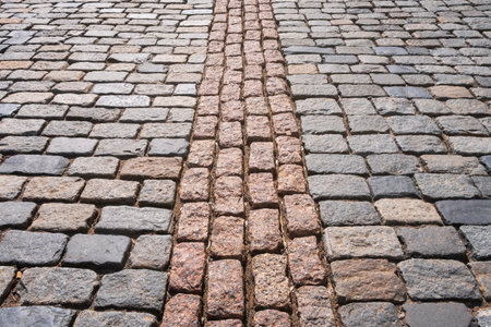 Cobblestone with separator line. abstract background image.の写真素材