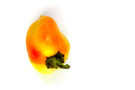 Yellow bell pepper isolated ob white background. Copy space for textの写真素材