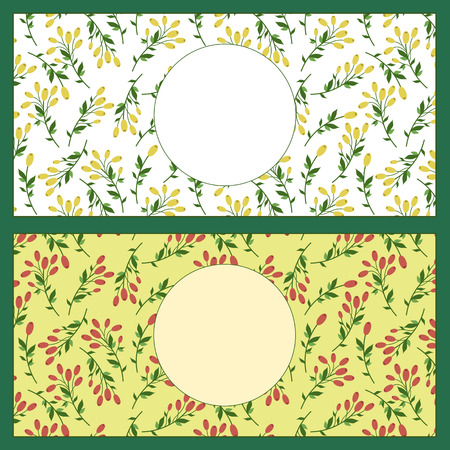 Set of floral invitations. Vector illustrationのイラスト素材