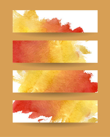 Four watercolor banners. Vector illustrationのイラスト素材