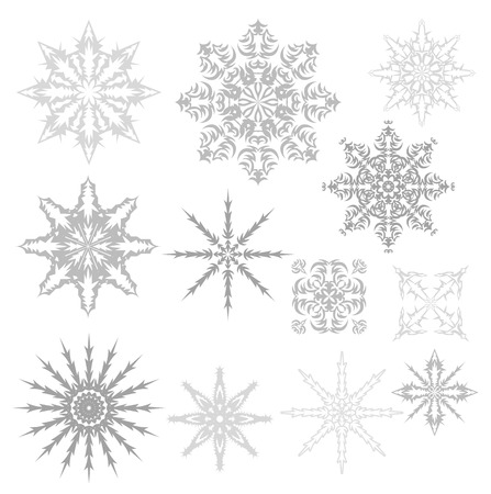 Set of snowflakes. Vector illustrationのイラスト素材
