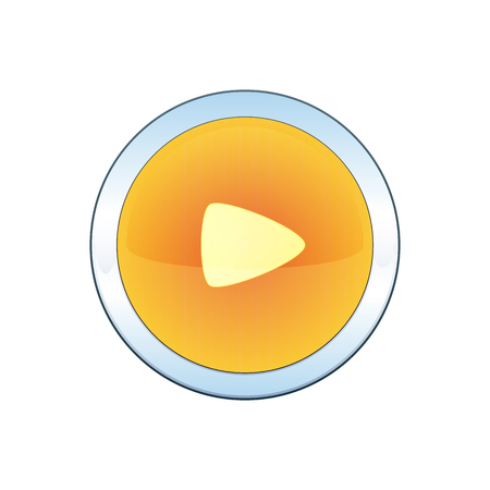 Vector round metal start button orange colorのイラスト素材