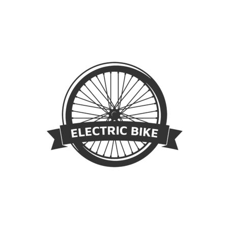 Electric bike badge on whiteのイラスト素材
