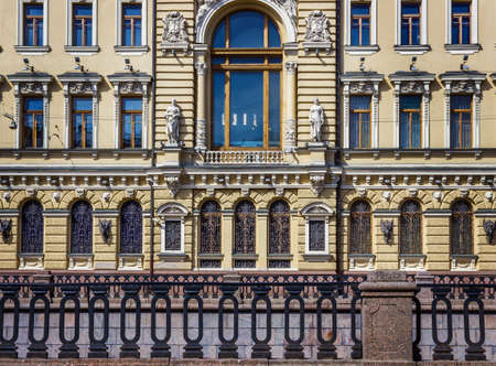 Facade of the historic building in Saint Petersburg. Russia.の写真素材