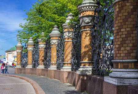 Fence of  the Mikhailovsky Garden. Saint Petersburg. Russia.の写真素材