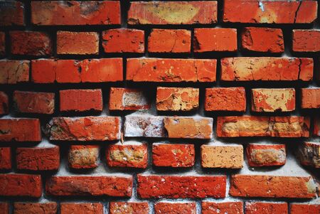 Red brick wall texture close-upの写真素材