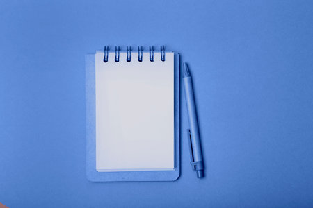 Blank notebook with tree pencils, business concept. Color of the year 2020