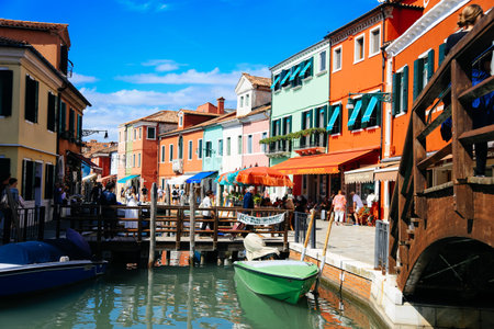 10 September, 2019 - Burano, Italy. Beautiful island with colorful buildings in the Venetian Lagoon.