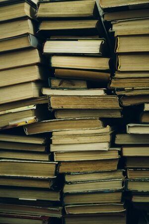 Pile of Old Books Background. Education conceptの写真素材