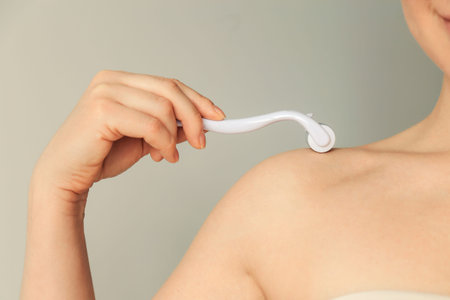 Beauty treatments at home. Revitalization, mikronidling, medical procedure rejuvenation. Anti-aging...
