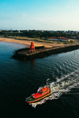 Pilot ship boat for navigation in Englandの写真素材