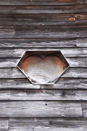 Hexagon shape window outlet on a house in Shirakawago Villageの写真素材