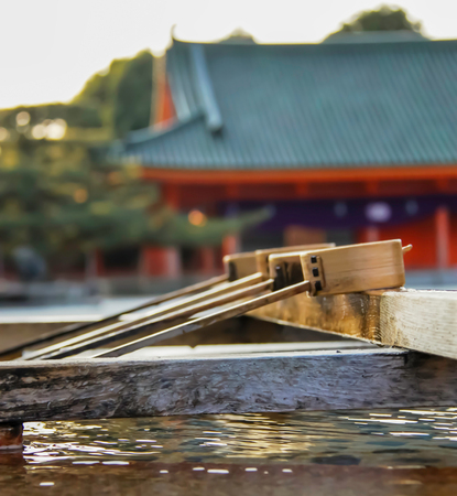 Kyoto, Japan - 2010: Heian Shrine purification fountainのeditorial素材