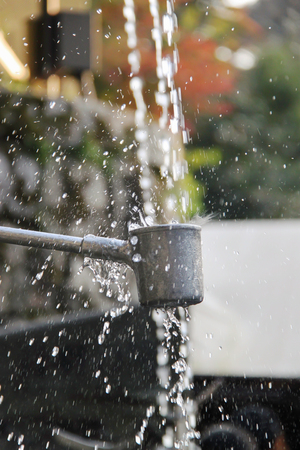 Kyoto, Japan - 2010: Purification water from Otowa waterfall at Kiyomizu-dera Templeのeditorial素材
