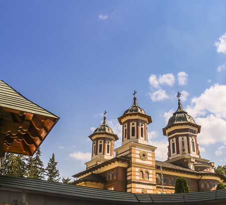 Sinaia, Romania - 2013: Domes of Biserica Mare (The Great Church) at Sinaia Monasteryのeditorial素材