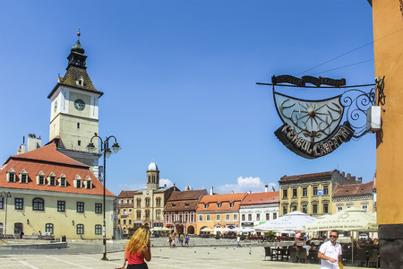 Brasov, Romania - 2013: The Council Square in summerのeditorial素材