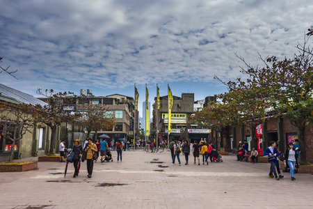 Kaohsiung, Taiwan - Feb 2019: Open space at Lane 16, Lainan Street at Pier-2 Art Centerのeditorial素材