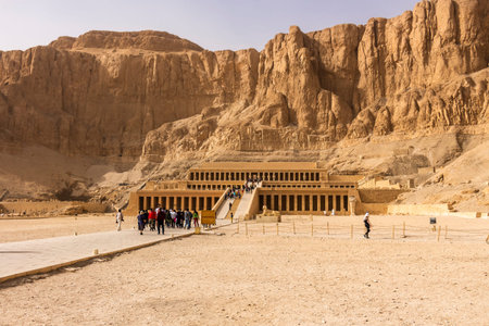 Luxor, Egypt - 26th Dec 2019: Mortuary Temple of Hatshepsut is a mortuary temple of Ancient Egypt...