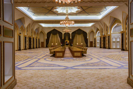Abu Dhabi, UAE - 3rd Jan 2020: Meeting room inside Presidential Palace (Qasr Al Watan)のeditorial素材