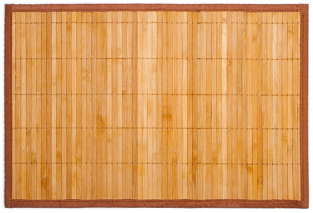 Light bamboo carpet with brown edgingの写真素材