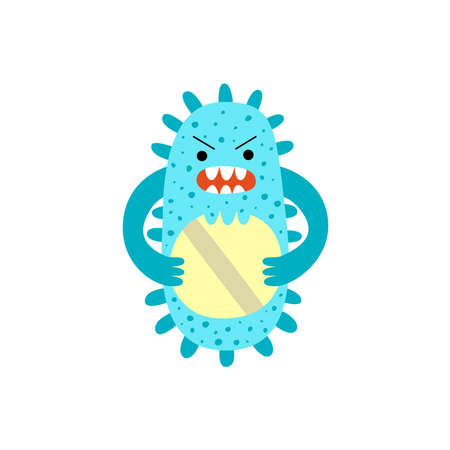 Antimicrobial resistance. Microbe or bacteria eat antibioticのイラスト素材