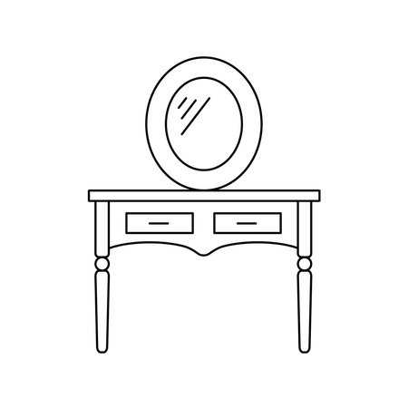 Dressing table vector icon. Linear simple styleのイラスト素材