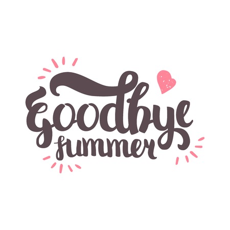 Vector Hand Drawn Lettering. The Trend Calligraphy for banners, labels, signs, prints, posters, web and phone case. Goodbye Summerのイラスト素材