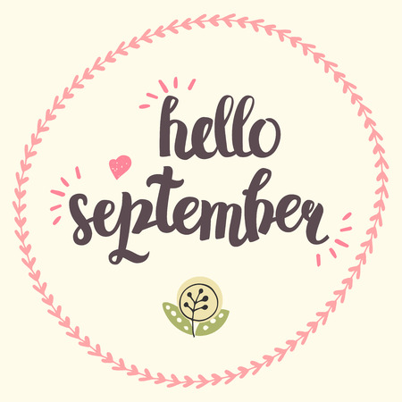 Vector Cute Lettering  With Hand Drawn Frame And Flower. The Trend for banners, labels, signs, prints, posters, web and phone case.のイラスト素材