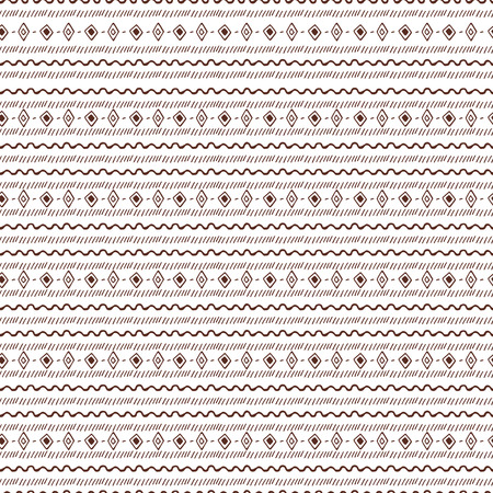 Uncommon Ethnic pattern. Geometric and aztec decor elements. Trendy backgrounds. Vector.のイラスト素材
