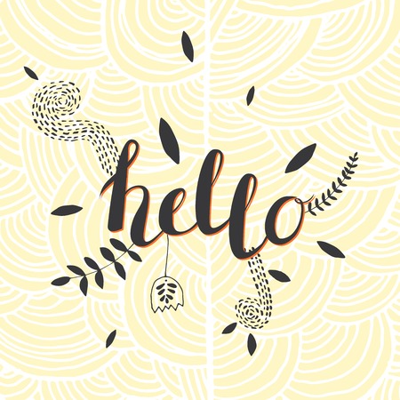 Vector Hand Drawn Lettering. Calligraphy for banners, labels, signs, prints, posters, web.Halloのイラスト素材