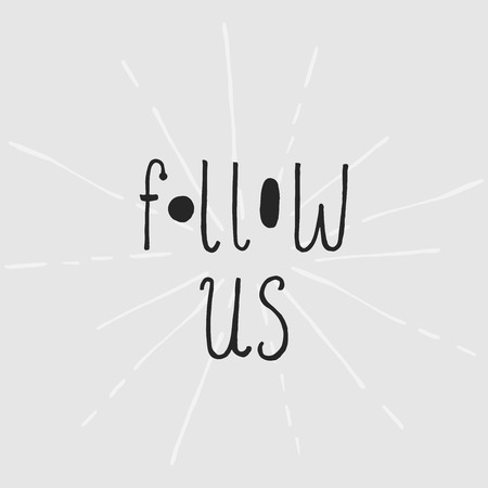 Uncommon Vector Hand Drawn Lettering  With Border And Decor Elements Leaves, Branch, And Heart.  Trendy Calligraphy For Banners, Labels, Signs, Prints, Posters, Web And Phone case. Follow Usのイラスト素材